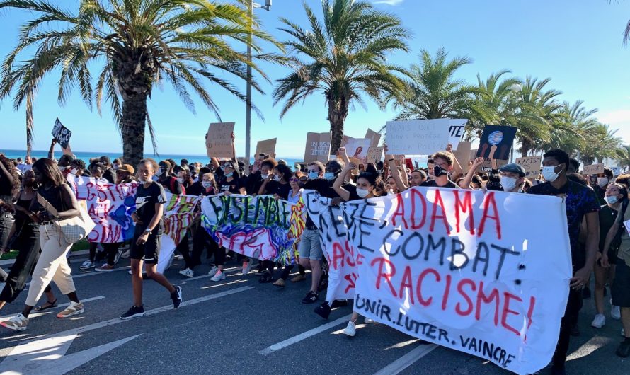 [Photos] 2.000 jeunes (et moins jeunes) manifestent à Nice contre les violences policières, contre le racisme, et pour plus de justice.